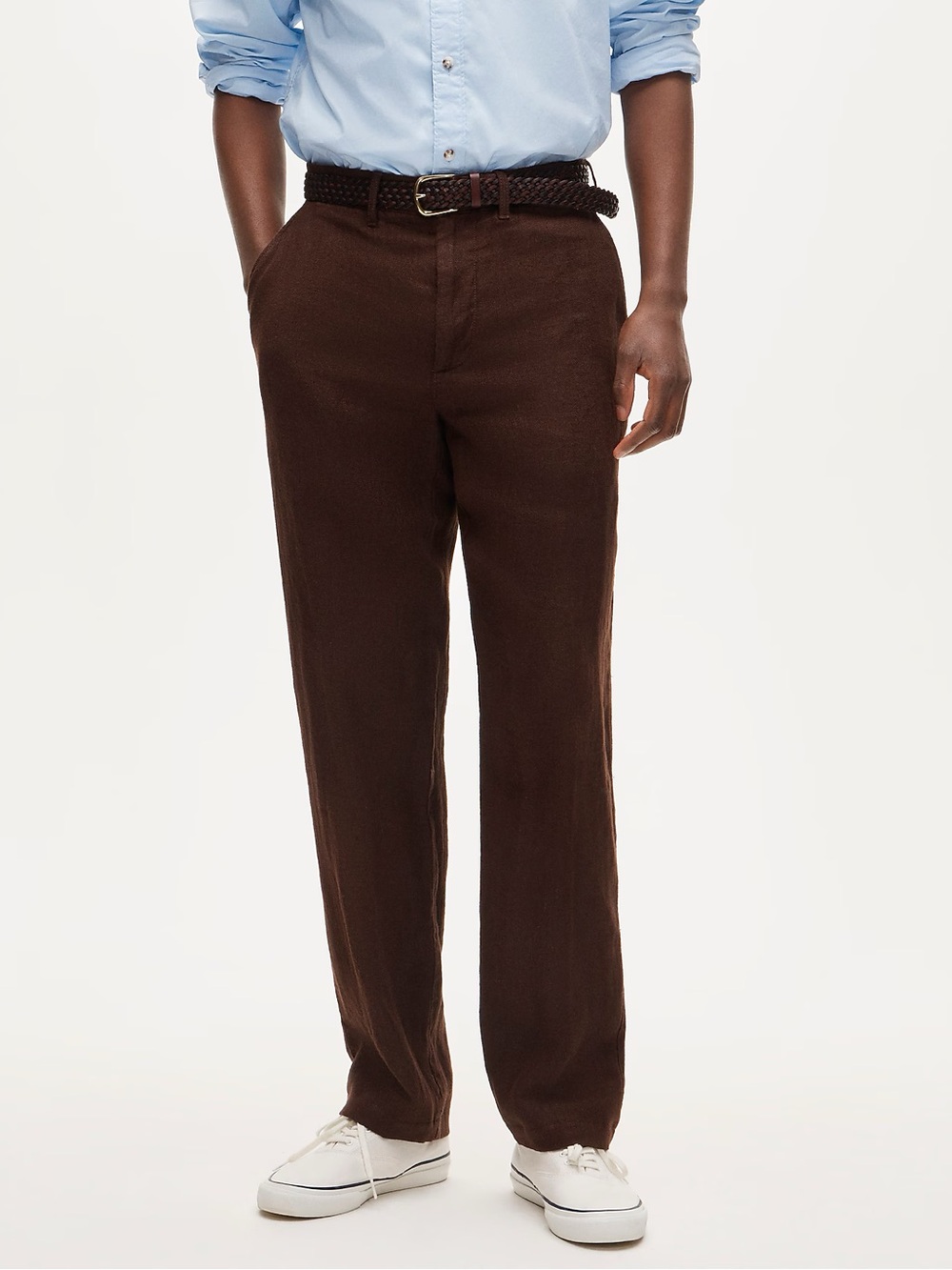 J. CREW Classic-fit trouser in linen herringbone in Brown Size 29 NWT $128 CU648